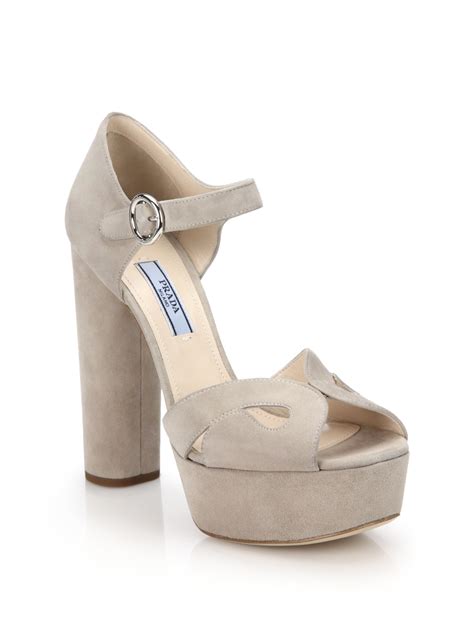 prada platform sandals white|prada suede platform sandals.